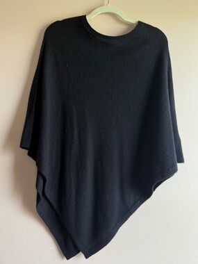 Rachel Zoe Black Draped Poncho Sweater